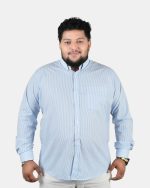 Classic Pinstripe Full Sleeve Shirt – Sky Blue & White