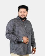 Classic Mini Check Full Sleeve Shirt – Navy Blue & Brown