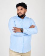 Classic Stripe Full Sleeve Shirt – Sky Blue & White