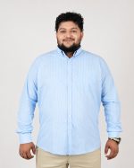 Classic Stripe Full Sleeve Shirt – Sky Blue & White - Image 4