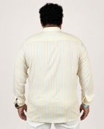 Classic Stripe Full Sleeve Shirt – Yellow & Sky Blue - Image 4