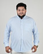 Classic Pinstripe Full Sleeve Shirt – Sky Blue & White