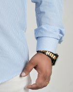 Classic Pinstripe Full Sleeve Shirt – Sky Blue & White - Image 3