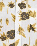 Floral Print Half Sleeve Shirt – White, Grey & Mustard - Image 2