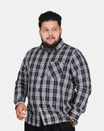 Classic Check Full Sleeve Shirt – Navy Blue & White