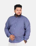 Classic Pinstripe Full Sleeve Shirt – Slate Blue & White