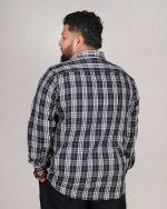 Classic Check Full Sleeve Shirt – Navy Blue & White - Image 3