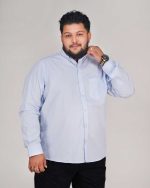 Classic Self-Stripe Full Sleeve Shirt – Sky Blue - Image 3