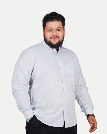 Classic Wide Stripe Full Sleeve Shirt – Sky Blue & White